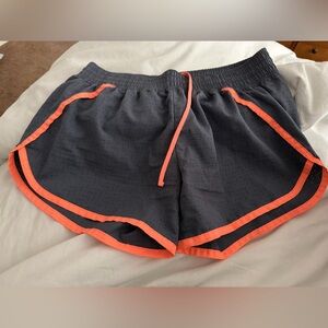 Women's Gray and Orange Athletic Shorts